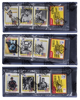 1983 Topps Olympians "Greatest Olympians" Rack Pack Trio (3)  - Including (1) Cassius Clay on the Bottom!  - BBCE Certified